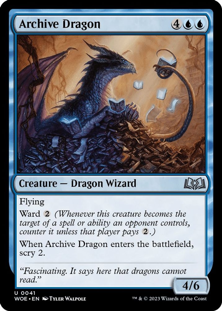 2023 Magic: The Gathering: Wilds of Eldraine (WOE) - Archive Dragon (#41, Uncommon) (, Near Mint)