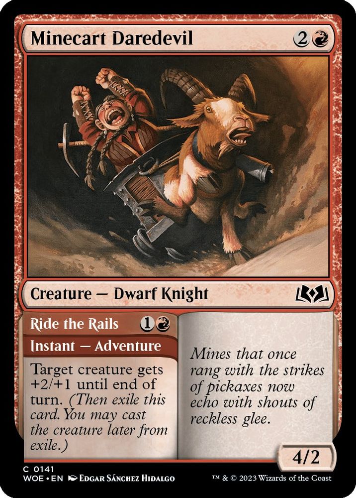 2023 Magic: The Gathering: Wilds of Eldraine (WOE) - Minecart Daredevil (#141, Common)