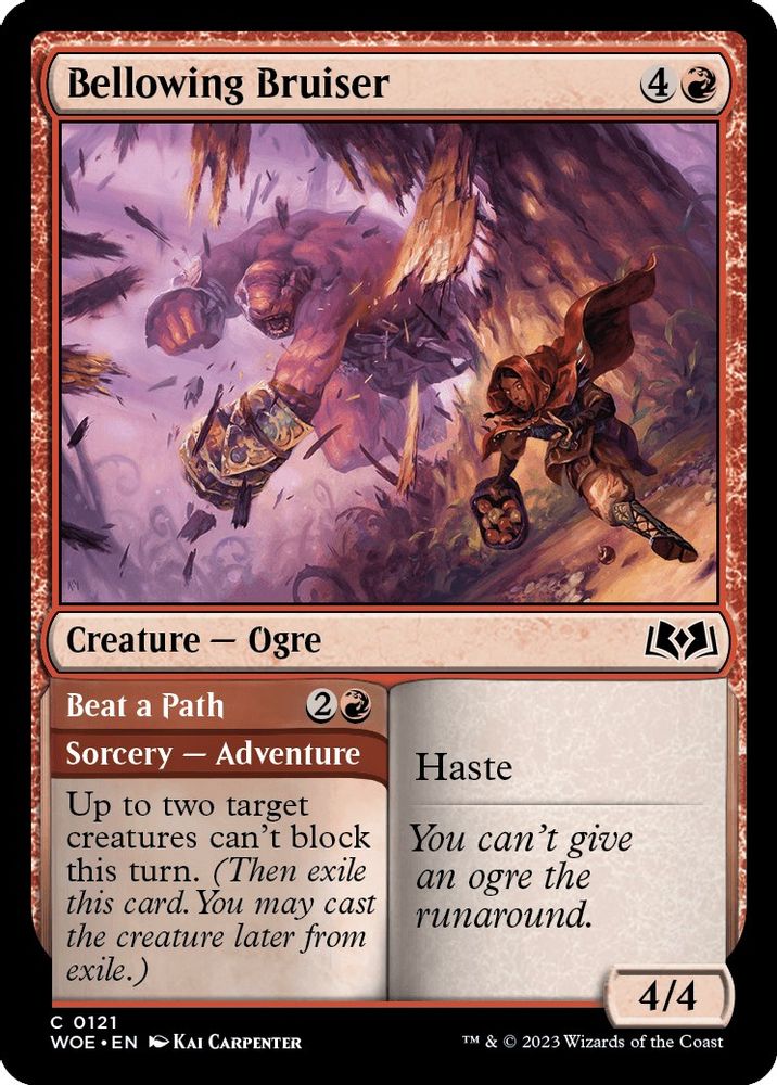 2023 Magic: The Gathering: Wilds of Eldraine (WOE) - Bellowing Bruiser (#121, Common) (, Near Mint)