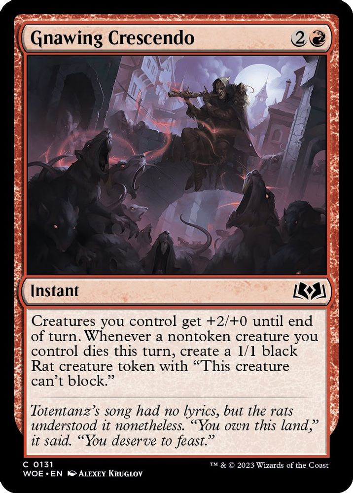2023 Magic: The Gathering: Wilds of Eldraine (WOE) - Gnawing Crescendo (#131, Common) (, Near Mint)