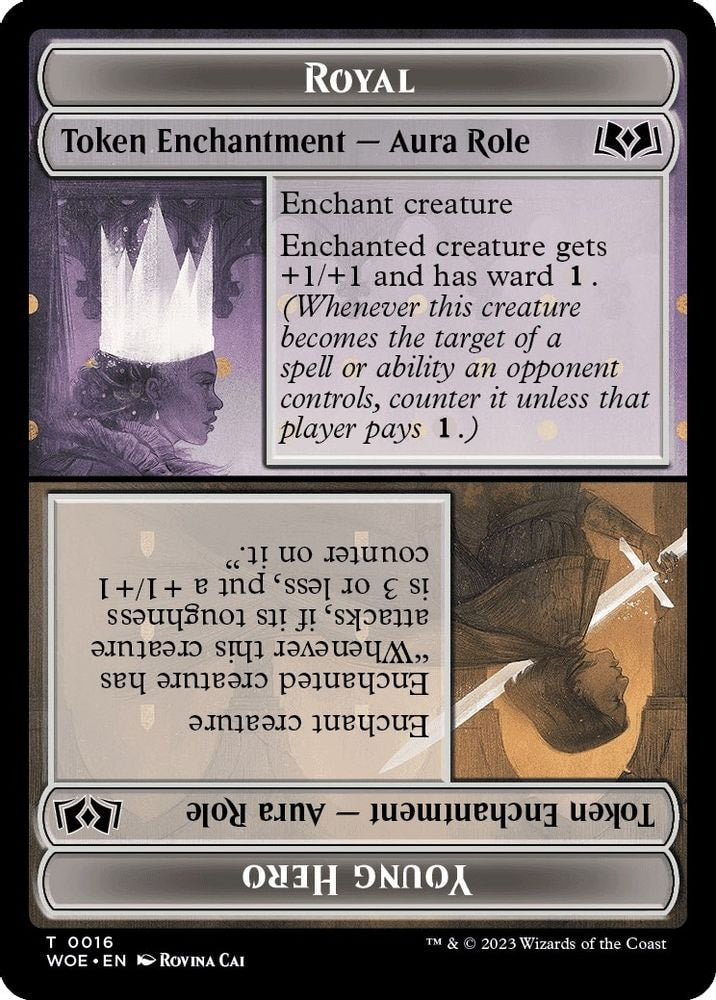 2023 Magic: The Gathering: Wilds of Eldraine (WOE) - Royal Role Young Hero Role Token (#16, T) (, Near Mint)