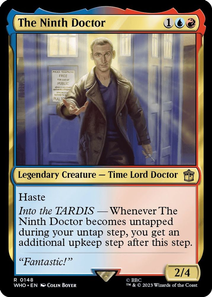 2023 Magic: The Gathering: Universes Beyond: Doctor Who (WHO) - The Ninth Doctor (#148, Rare) (Foil, Near Mint)