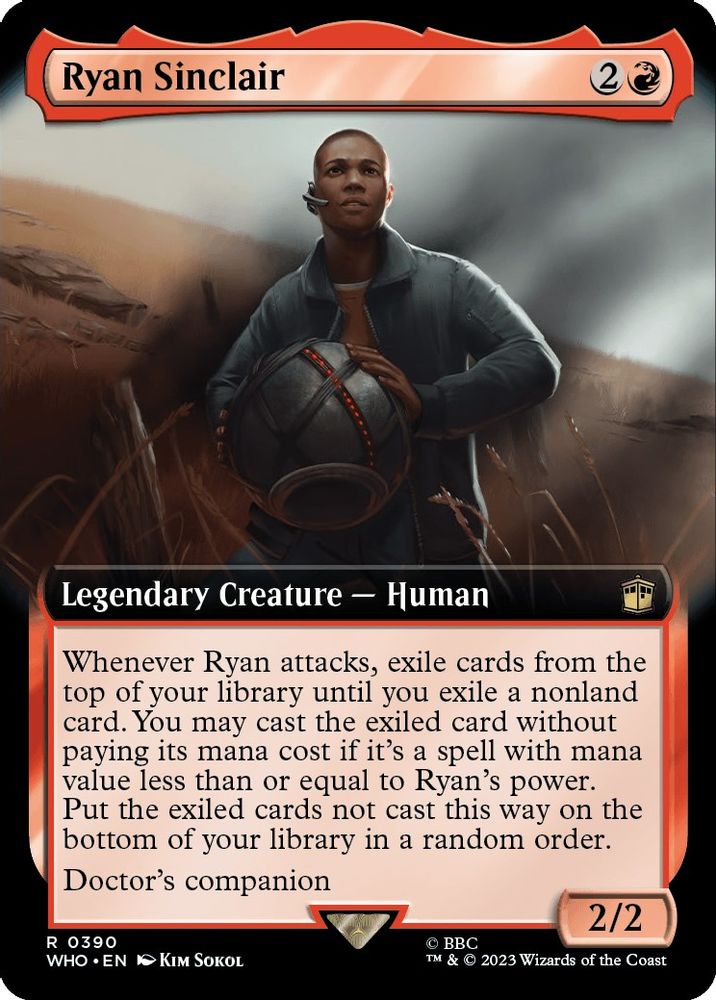2023 Magic: The Gathering: Universes Beyond: Doctor Who (WHO) - Ryan Sinclair Extended Art (#390, Rare) (, Near Mint)