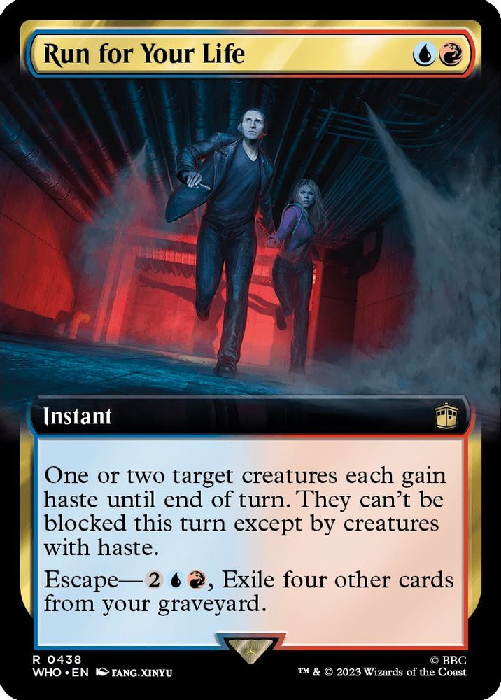 2023 Magic: The Gathering: Universes Beyond: Doctor Who (WHO) - Run for Your Life Extended Art (#438, Rare) (Foil, Near Mint)