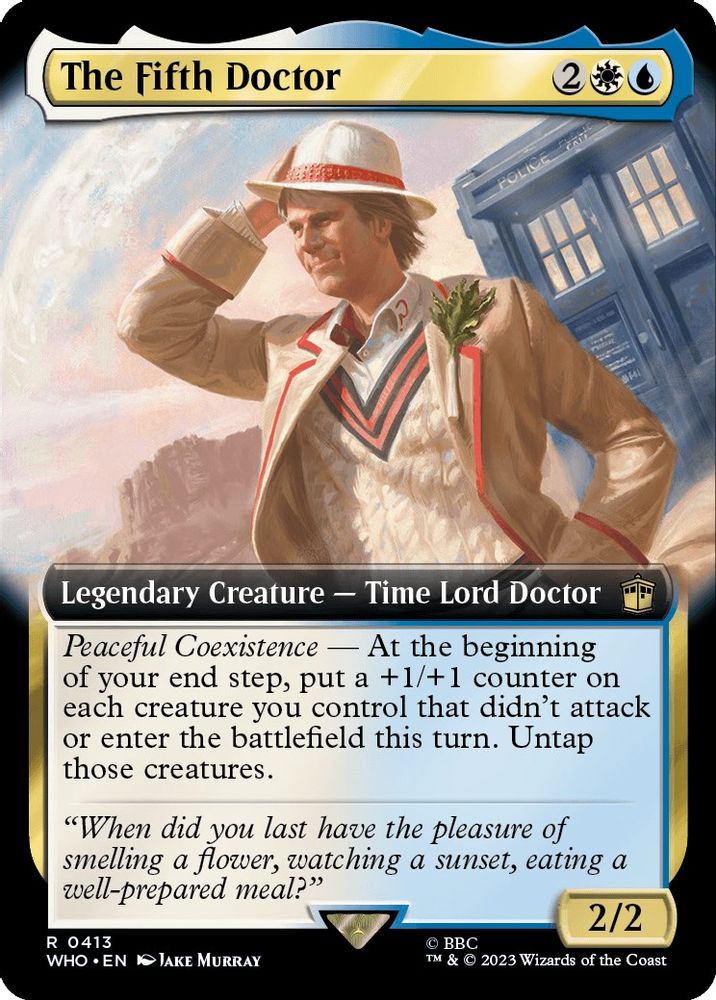 2023 Magic: The Gathering: Universes Beyond: Doctor Who (WHO) - The Fifth Doctor Extended Art (#413, Rare) (, Near Mint)