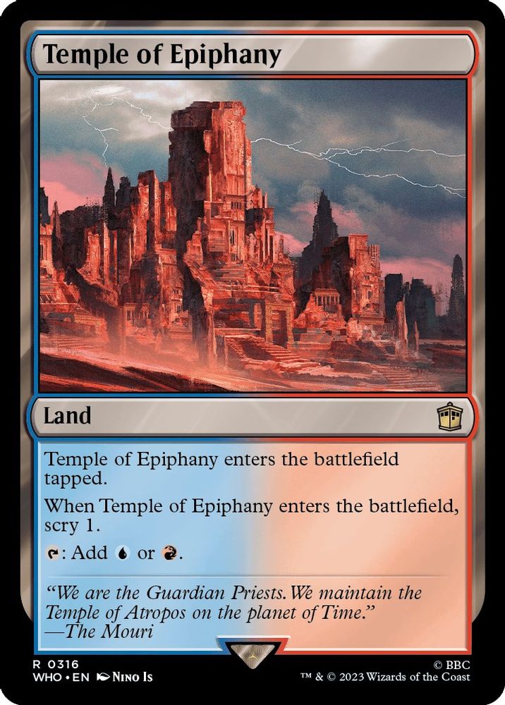 2023 Magic: The Gathering: Universes Beyond: Doctor Who (WHO) - Temple of Epiphany (#316, Rare) (Foil, Near Mint)