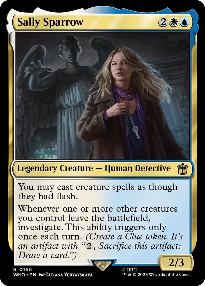 2023 Magic: The Gathering: Universes Beyond: Doctor Who (WHO) - Sally Sparrow (#155, Rare) (Foil, Near Mint)