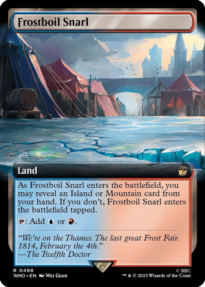 2023 Magic: The Gathering: Universes Beyond: Doctor Who (WHO) - Frostboil Snarl Extended Art (#498, Rare) (Foil, Near Mint)