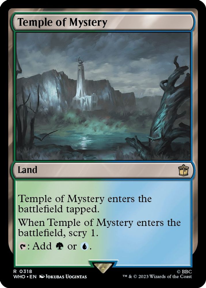 2023 Magic: The Gathering: Universes Beyond: Doctor Who (WHO) - Temple of Mystery (#318, Rare) (Foil, Near Mint)