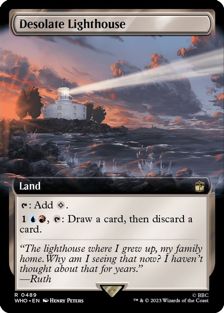 2023 Magic: The Gathering: Universes Beyond: Doctor Who (WHO) - Desolate Lighthouse Extended Art (#489, Rare) (, Near Mint)