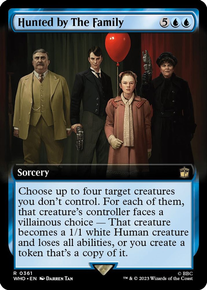 2023 Magic: The Gathering: Universes Beyond: Doctor Who (WHO) - Hunted by The Family Extended Art (#361, Rare) (Foil, Near Mint)