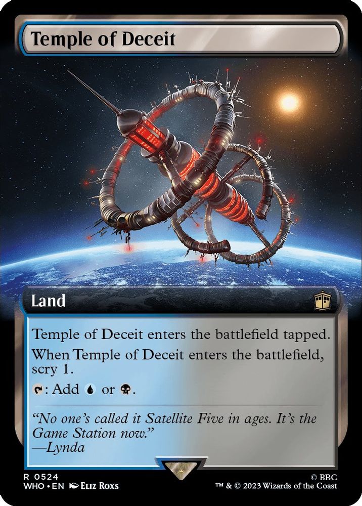 2023 Magic: The Gathering: Universes Beyond: Doctor Who (WHO) - Temple of Deceit Extended Art (#524, Rare) (, Near Mint)
