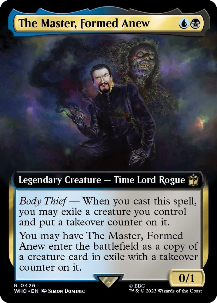 2023 Magic: The Gathering: Universes Beyond: Doctor Who (WHO) - The Master Formed Anew Extended Art (#426, Rare) (Foil, Near Mint)
