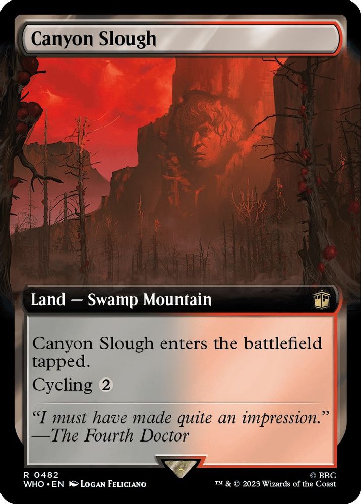 2023 Magic: The Gathering: Universes Beyond: Doctor Who (WHO) - Canyon Slough Extended Art (#482, Rare)