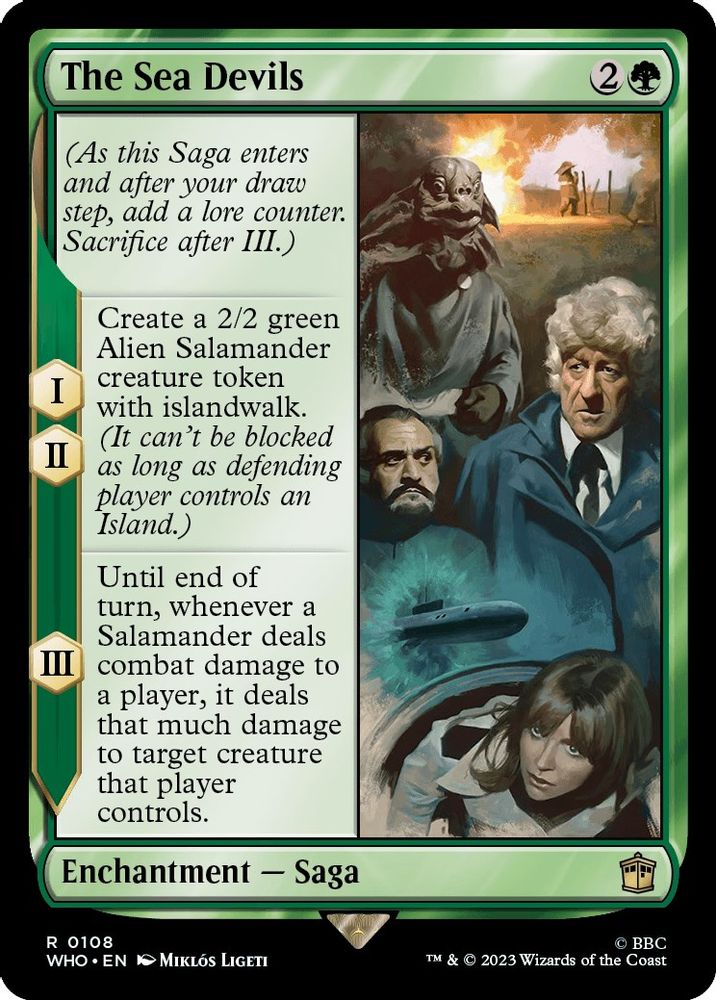 2023 Magic: The Gathering: Universes Beyond: Doctor Who (WHO) - The Sea Devils (#108, Rare) (Foil, Near Mint)