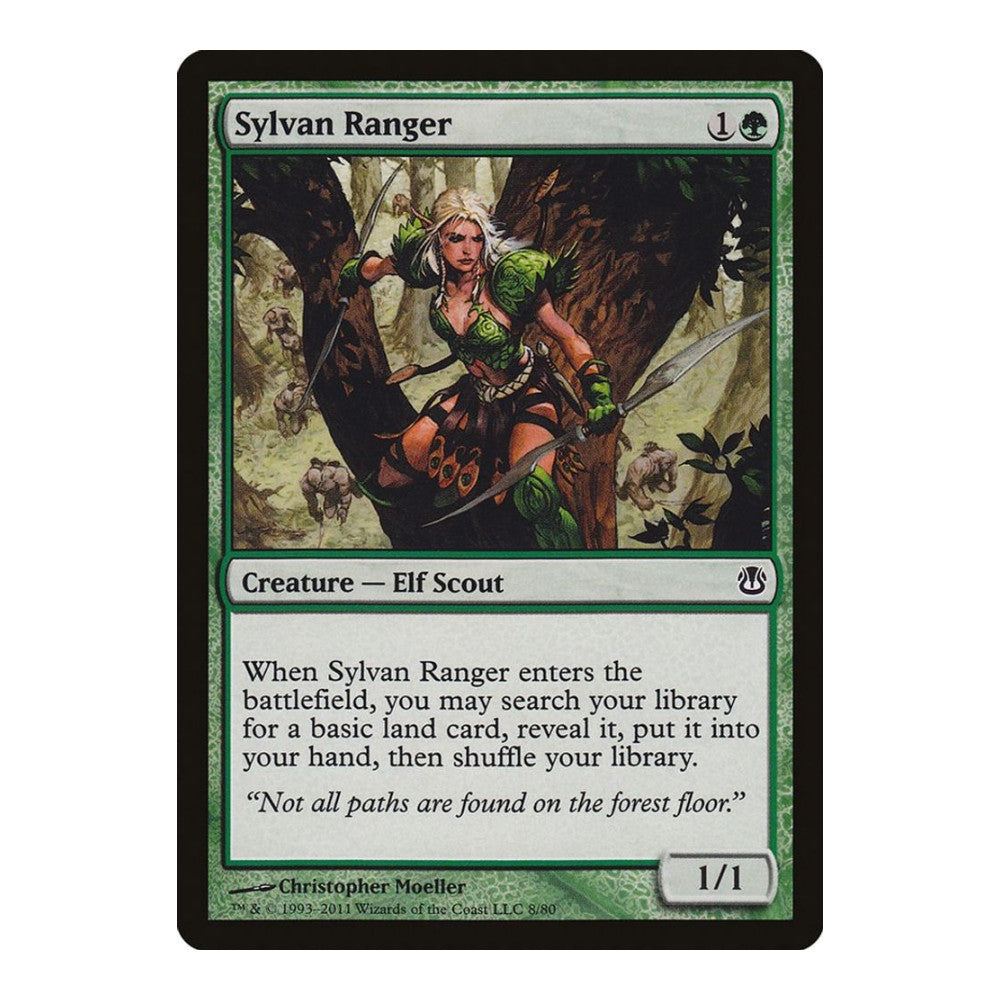 2011 Magic: The Gathering: Duel Decks: Ajani vs. Nicol Bolas (DDH) - Sylvan Ranger (#8, Common) (, Near Mint)
