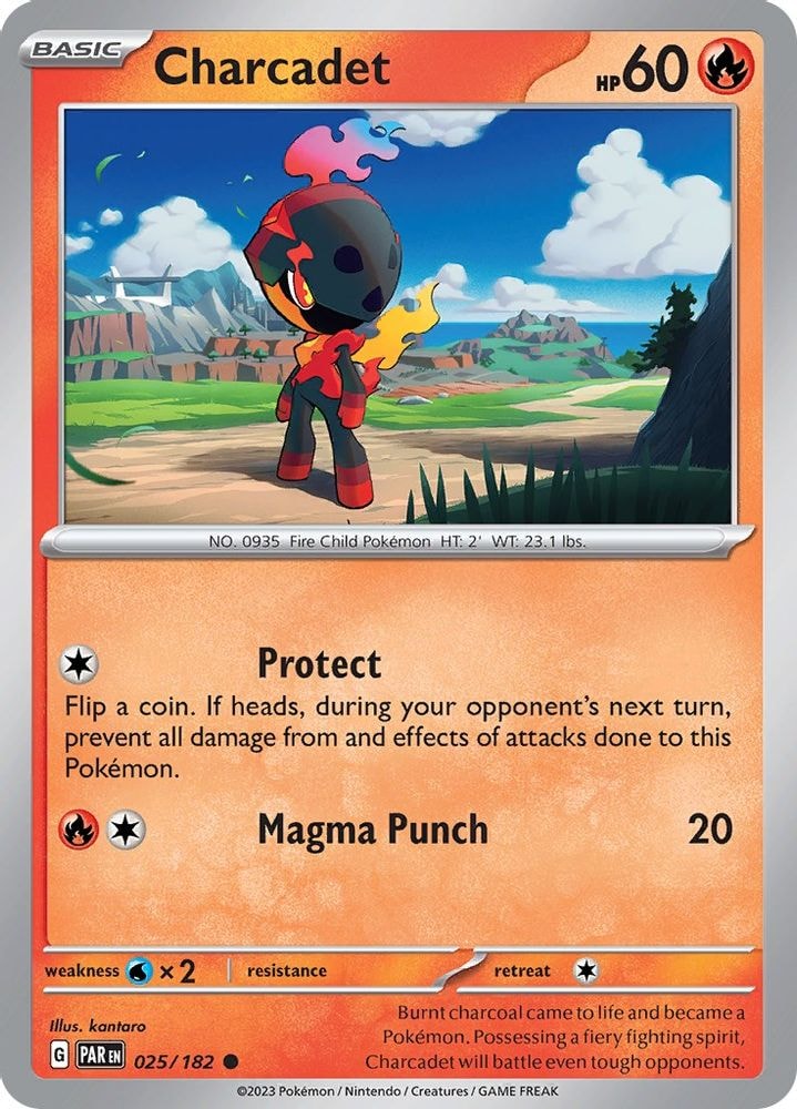 2023 Pokemon: SV04: Paradox Rift (PAR) - Charcadet - 025/182 (#025/182, Common) (Reverse Holofoil, Near Mint)