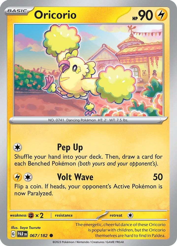 2023 Pokemon: SV04: Paradox Rift (PAR) - Oricorio (#067/182, Common) (Reverse Holofoil, Near Mint)