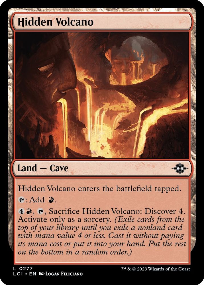 2023 Magic: The Gathering: The Lost Caverns of Ixalan (LCI) - Hidden Volcano (#277, Land) (, Near Mint)