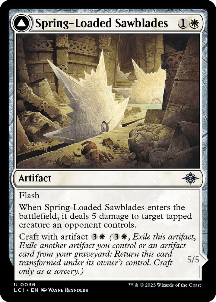 2023 Magic: The Gathering: The Lost Caverns of Ixalan (LCI) - Spring Loaded Sawblades (#36, Uncommon) (, Near Mint)