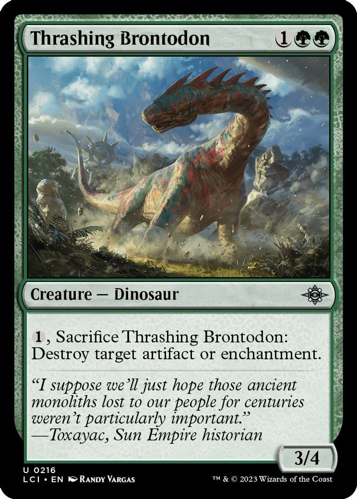 2023 Magic: The Gathering: The Lost Caverns of Ixalan (LCI) - Thrashing Brontodon (#216, Uncommon) (, Near Mint)
