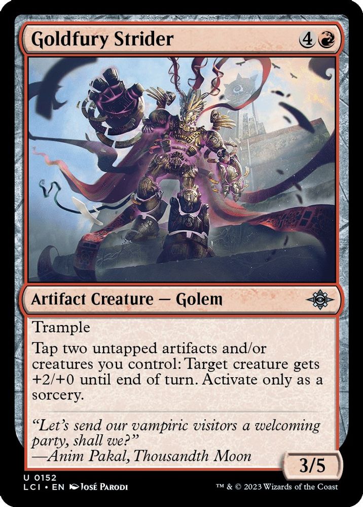 2023 Magic: The Gathering: The Lost Caverns of Ixalan (LCI) - Goldfury Strider (#152, Uncommon)