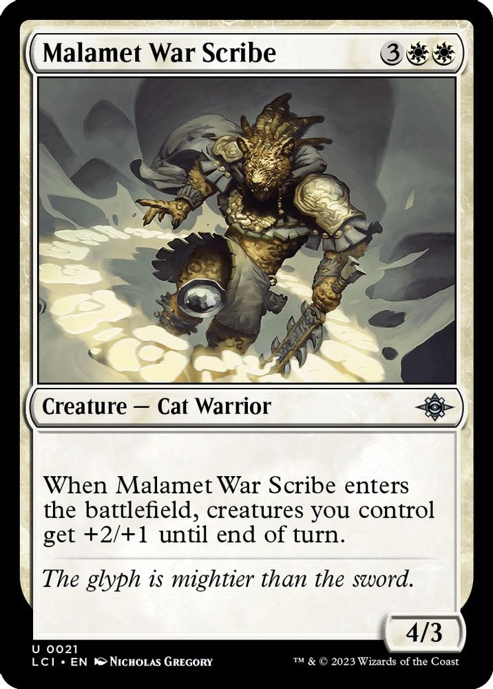 2023 Magic: The Gathering: The Lost Caverns of Ixalan (LCI) - Malamet War Scribe (#21, Uncommon) (, Near Mint)