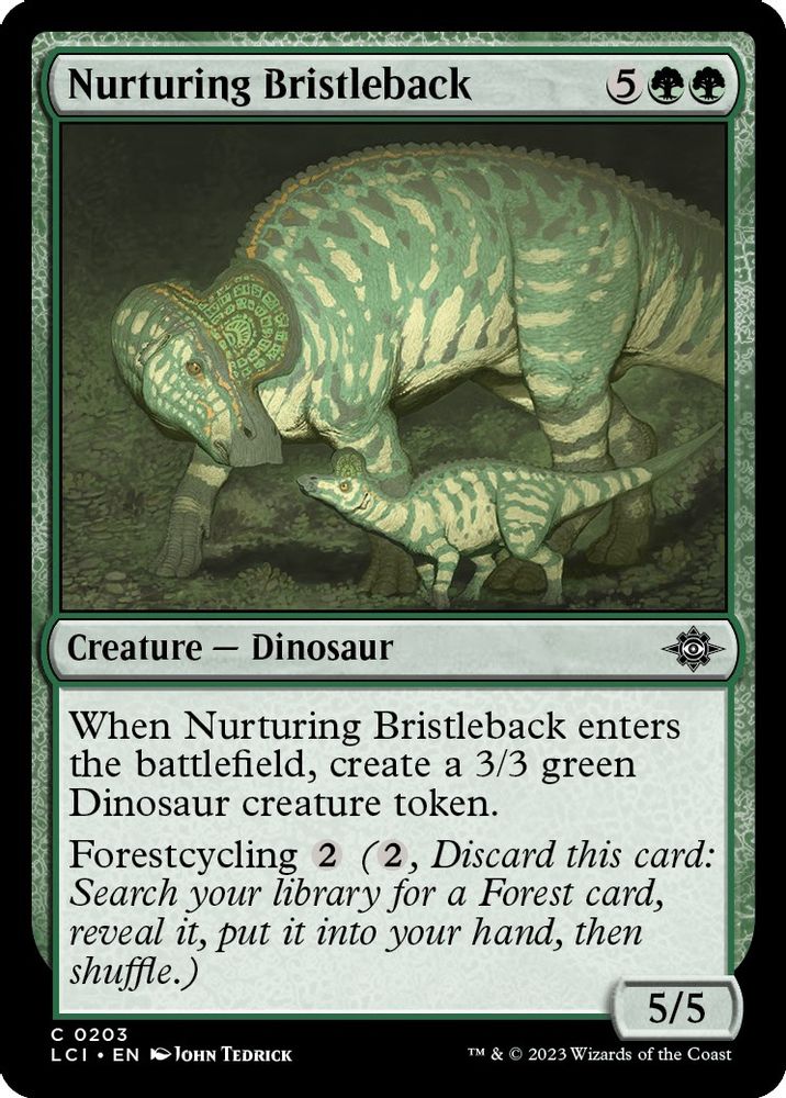 2023 Magic: The Gathering: The Lost Caverns of Ixalan (LCI) - Nurturing Bristleback (#203, Common) (, Near Mint)