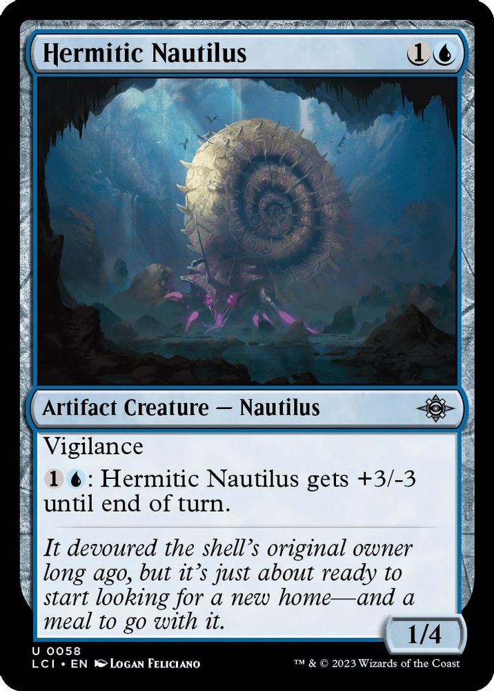 2023 Magic: The Gathering: The Lost Caverns of Ixalan (LCI) - Hermitic Nautilus (#58, Uncommon) (, Near Mint)
