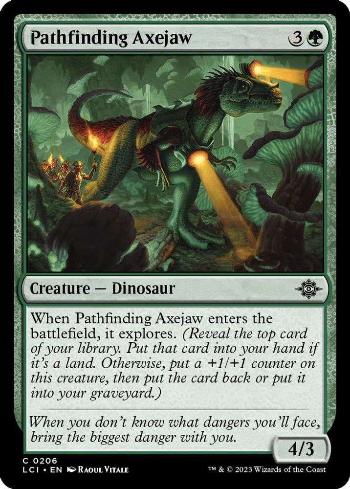 2023 Magic: The Gathering: The Lost Caverns of Ixalan (LCI) - Pathfinding Axejaw (#206, Common) (, Near Mint)