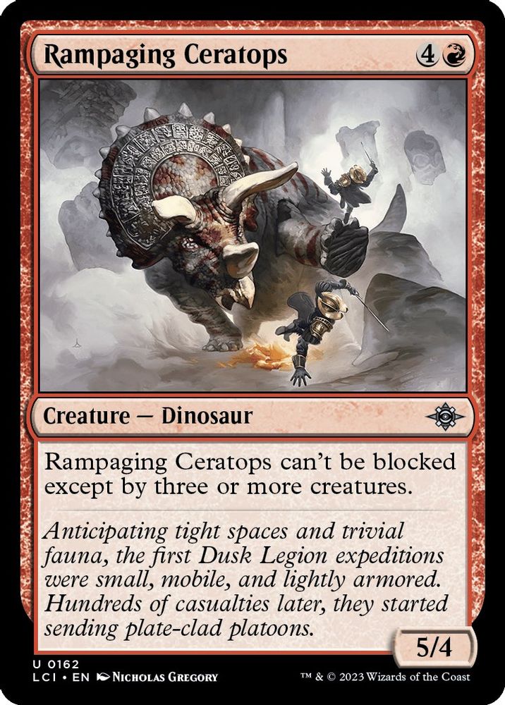 2023 Magic: The Gathering: The Lost Caverns of Ixalan (LCI) - Rampaging Ceratops (#162, Uncommon) (, Near Mint)