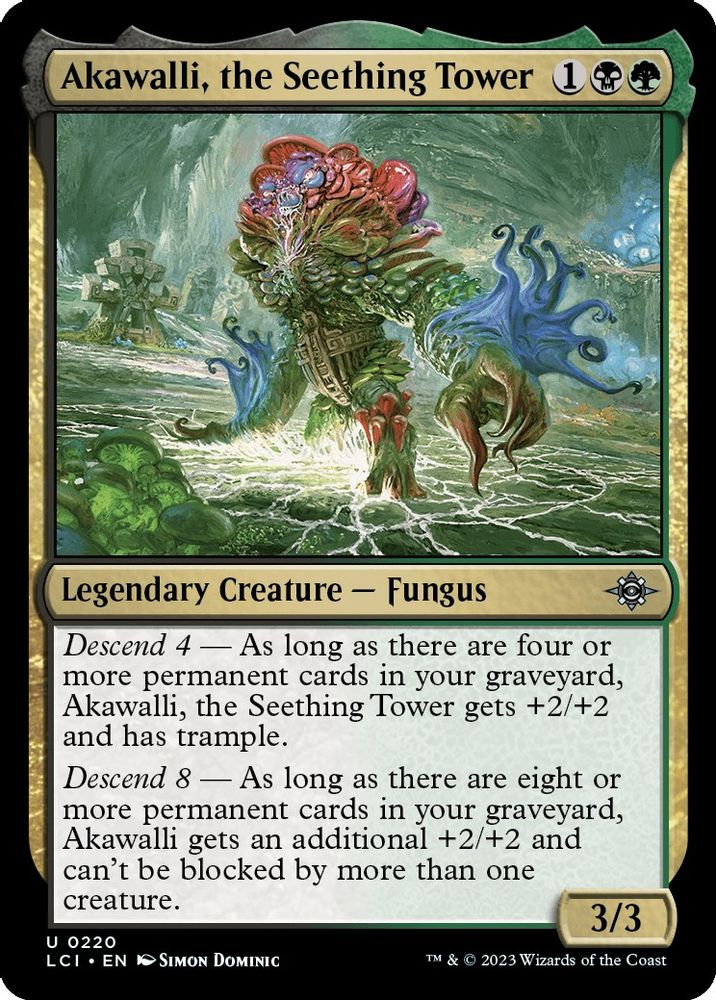 2023 Magic: The Gathering: The Lost Caverns of Ixalan (LCI) - Akawalli the Seething Tower (#220, Uncommon) (, Near Mint)