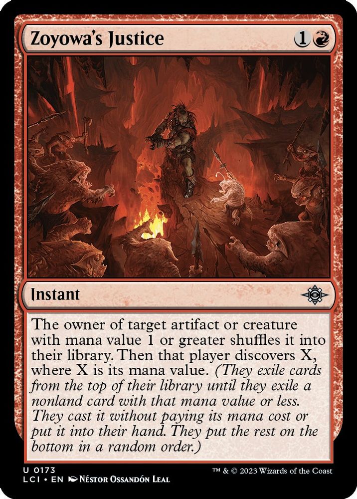 2023 Magic: The Gathering: The Lost Caverns of Ixalan (LCI) - Zoyowas Justice (#173, Uncommon) (, Near Mint)