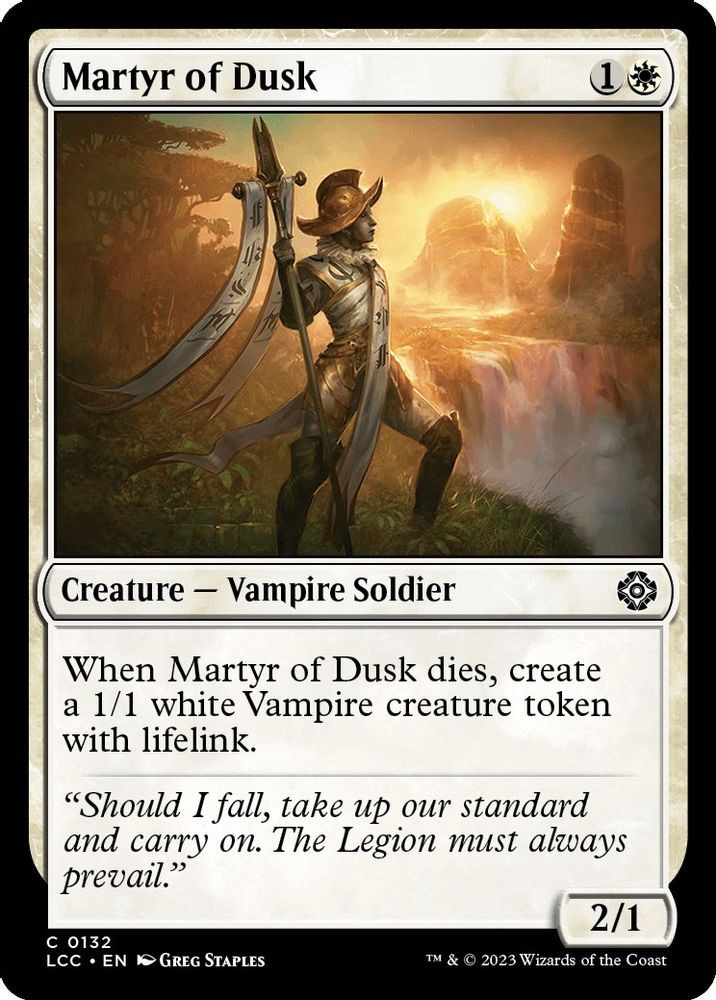 2023 Magic: The Gathering: Commander: The Lost Caverns of Ixalan (LCC) - Martyr of Dusk (#132, Common) (, Near Mint)