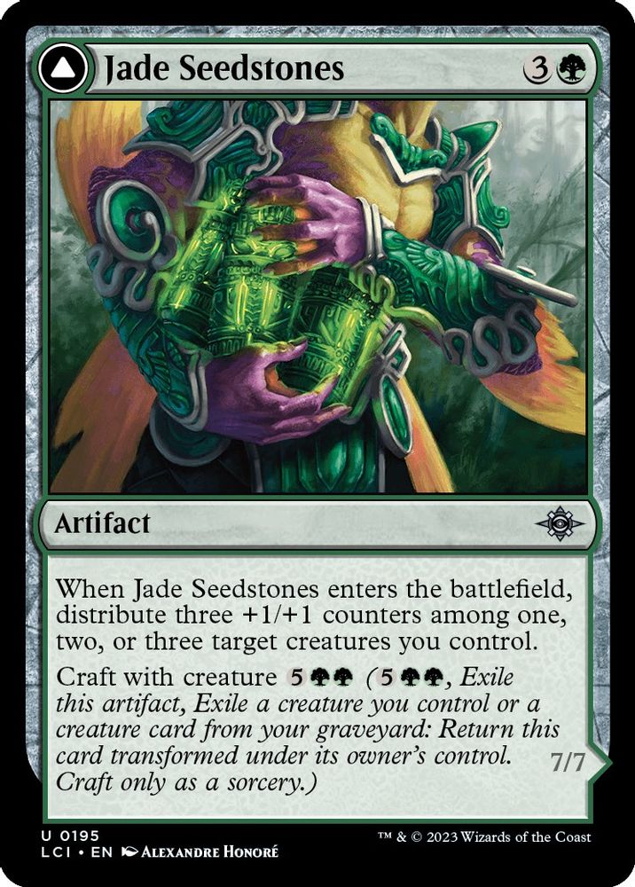 2023 Magic: The Gathering: The Lost Caverns of Ixalan (LCI) - Jade Seedstones (#195, Uncommon) (, Near Mint)
