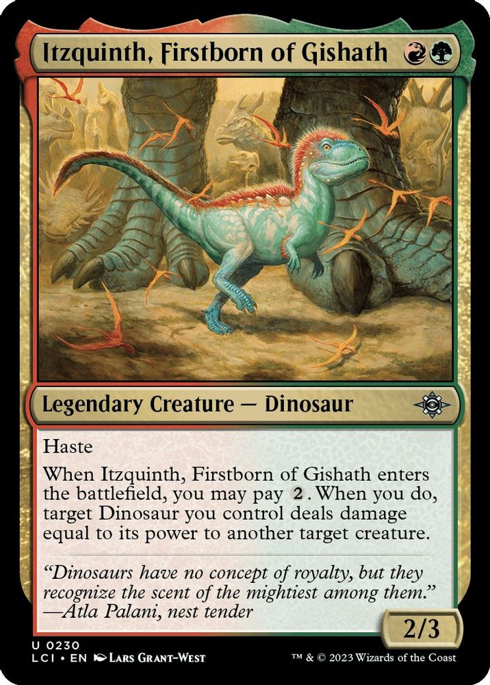 2023 Magic: The Gathering: The Lost Caverns of Ixalan (LCI) - Itzquinth Firstborn of Gishath (#230, Uncommon) (, Near Mint)
