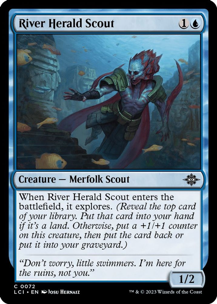 2023 Magic: The Gathering: The Lost Caverns of Ixalan (LCI) - River Herald Scout (#72, Common) (, Near Mint)
