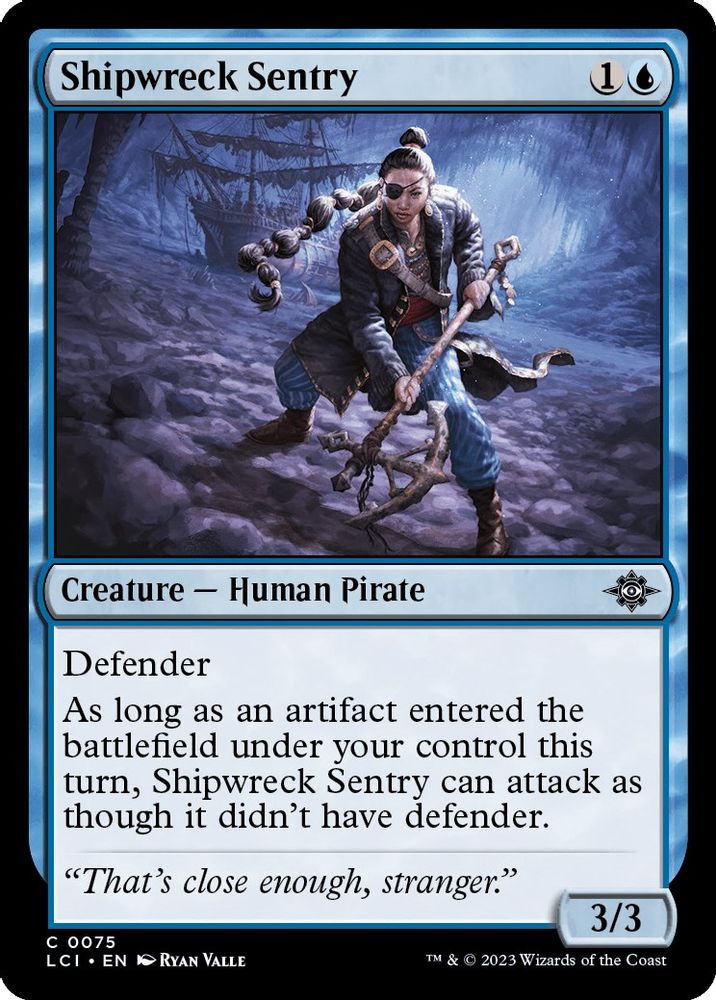 2023 Magic: The Gathering: The Lost Caverns of Ixalan (LCI) - Shipwreck Sentry (#75, Common)