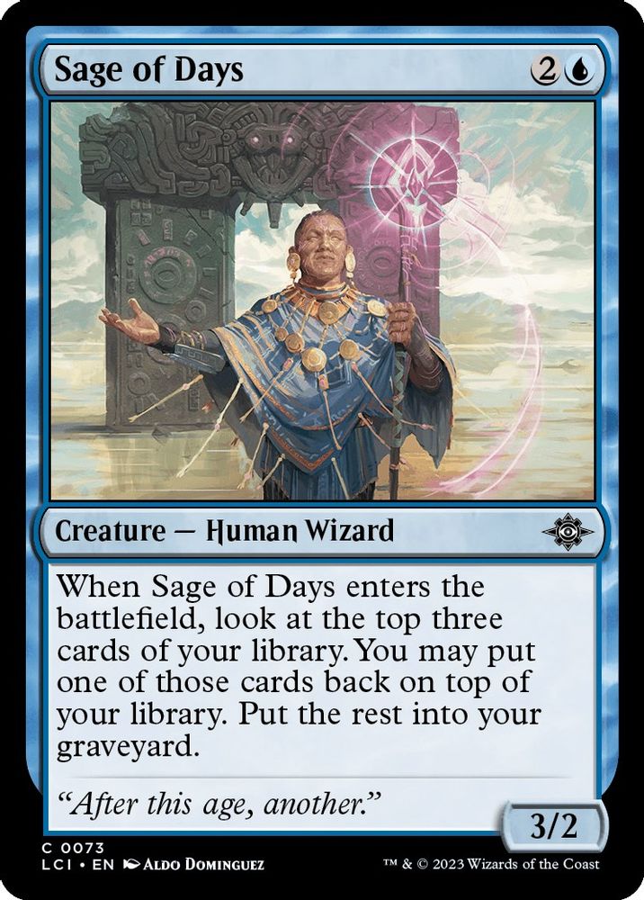 2023 Magic: The Gathering: The Lost Caverns of Ixalan (LCI) - Sage of Days (#73, Common) (, Near Mint)