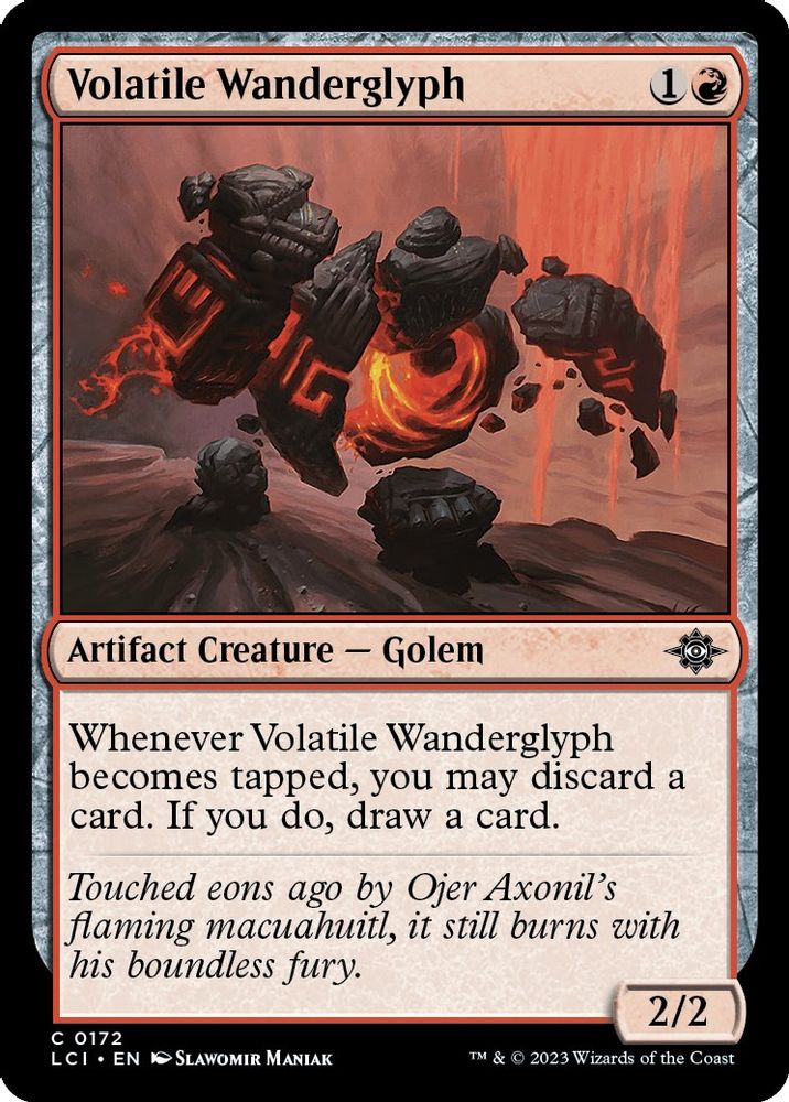 2023 Magic: The Gathering: The Lost Caverns of Ixalan (LCI) - Volatile Wanderglyph (#172, Common) (, Near Mint)