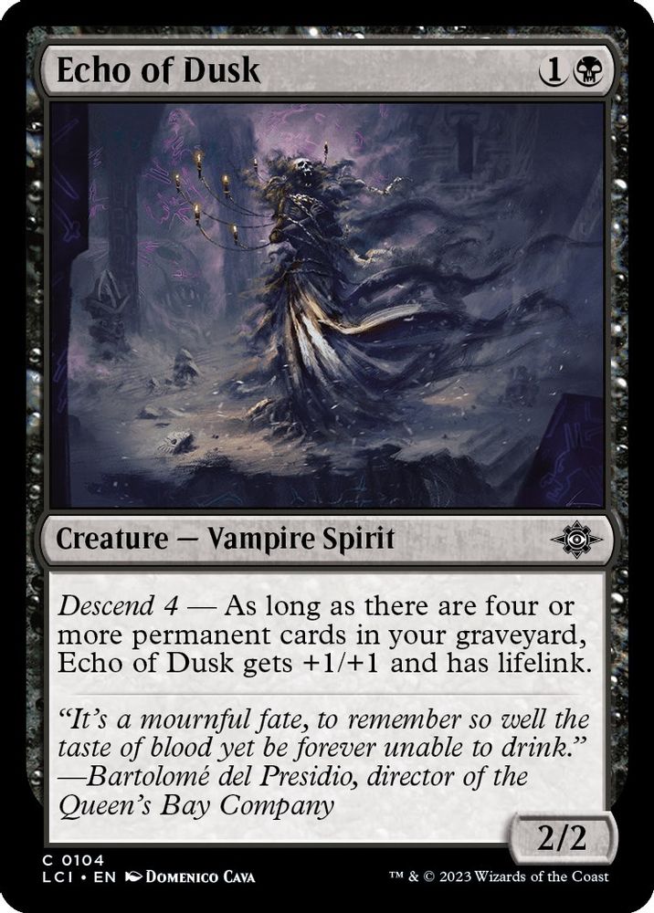 2023 Magic: The Gathering: The Lost Caverns of Ixalan (LCI) - Echo of Dusk (#104, Common) (, Near Mint)