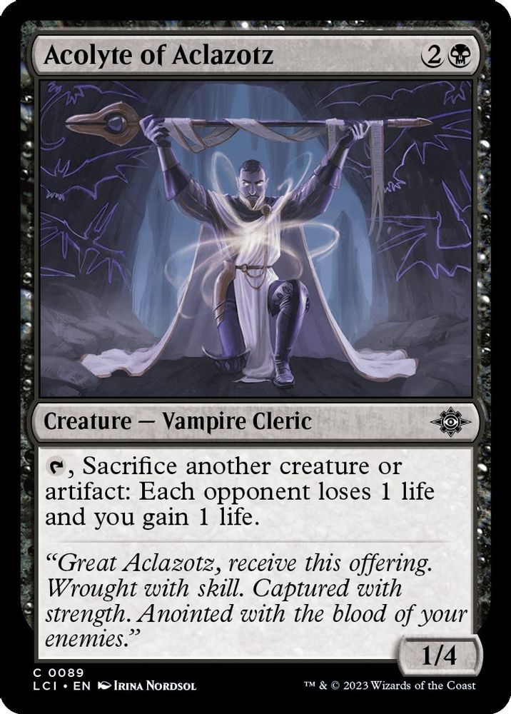 2023 Magic: The Gathering: The Lost Caverns of Ixalan (LCI) - Acolyte of Aclazotz (#89, Common) (, Near Mint)