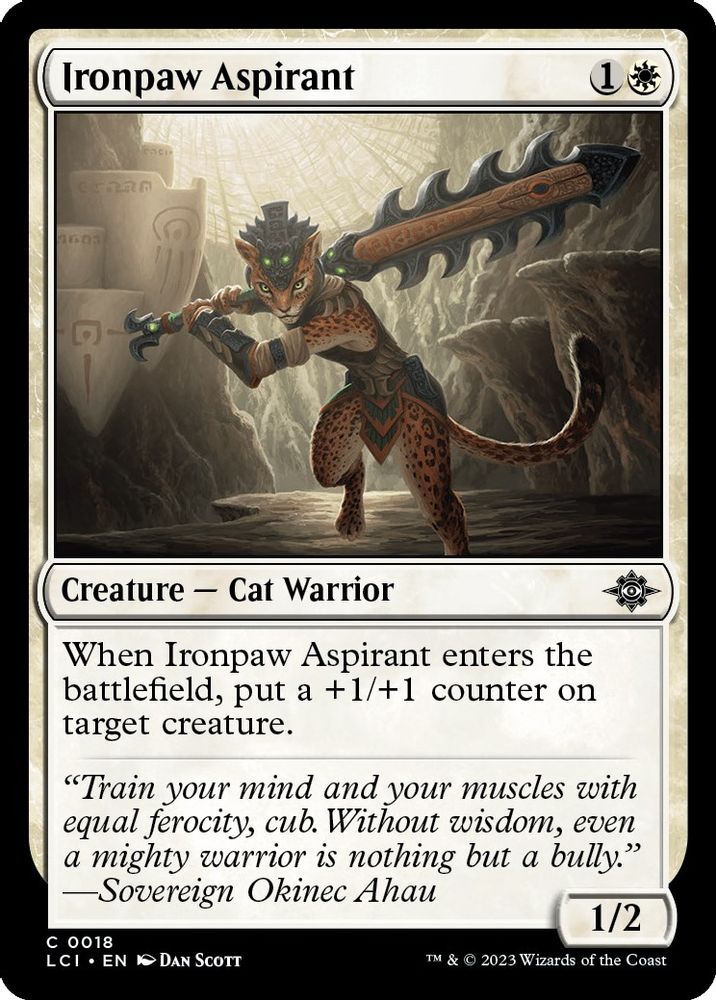 2023 Magic: The Gathering: The Lost Caverns of Ixalan (LCI) - Ironpaw Aspirant (#18, Common) (, Near Mint)