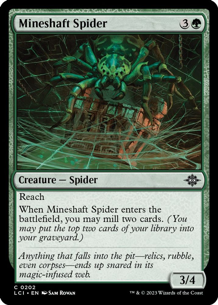 2023 Magic: The Gathering: The Lost Caverns of Ixalan (LCI) - Mineshaft Spider (#202, Common) (, Near Mint)