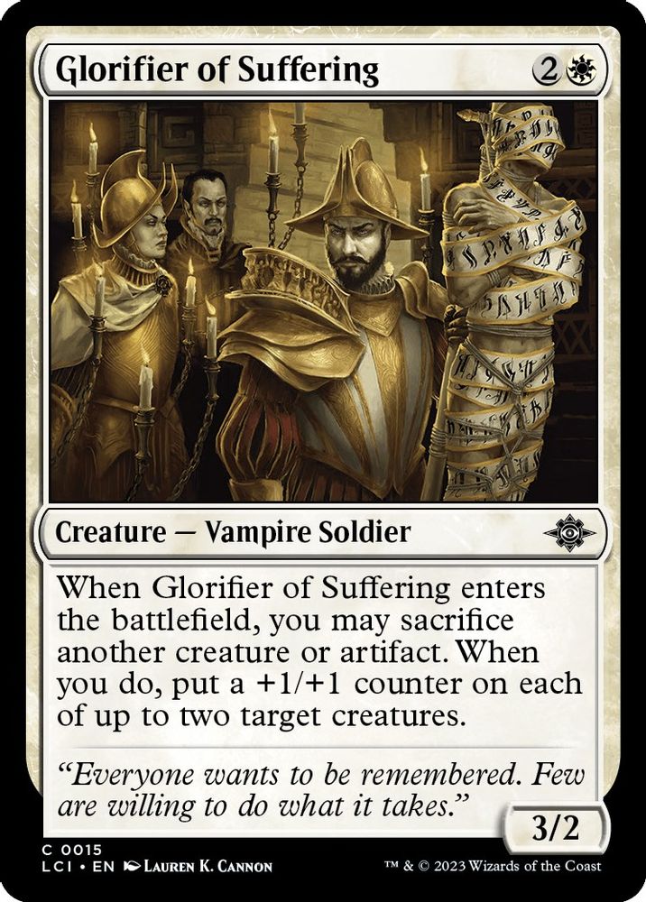 2023 Magic: The Gathering: The Lost Caverns of Ixalan (LCI) - Glorifier of Suffering (#15, Common) (, Near Mint)