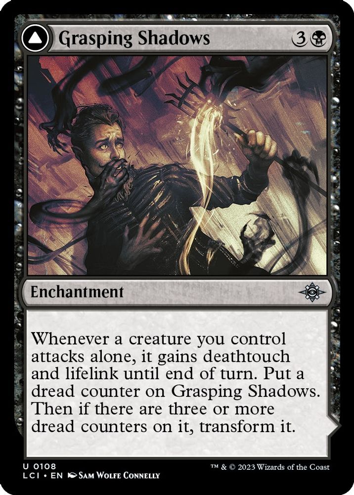 2023 Magic: The Gathering: The Lost Caverns of Ixalan (LCI) - Grasping Shadows (#108, Uncommon) (, Near Mint)