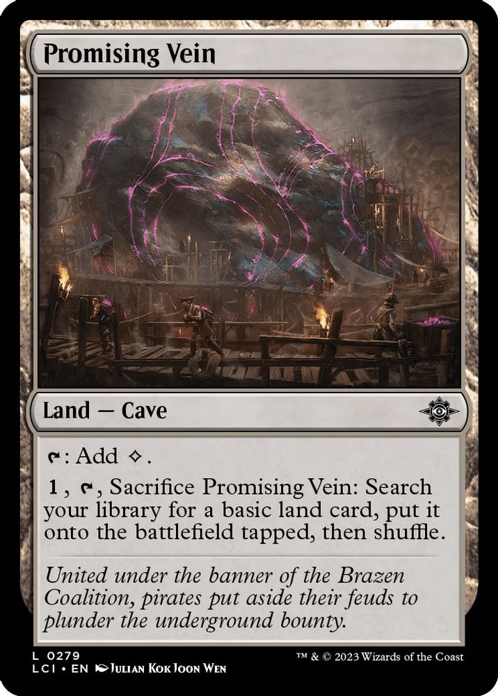 2023 Magic: The Gathering: The Lost Caverns of Ixalan (LCI) - Promising Vein (#279, Land) (Foil, Near Mint)