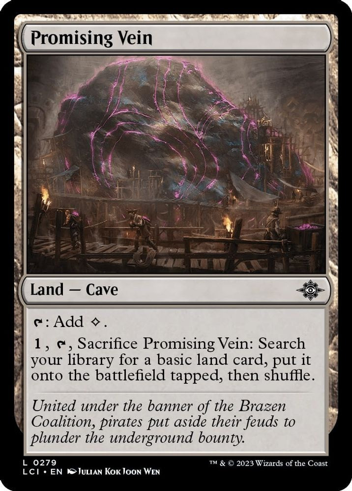 2023 Magic: The Gathering: The Lost Caverns of Ixalan (LCI) - Promising Vein (#279, Land) (Foil, Near Mint)