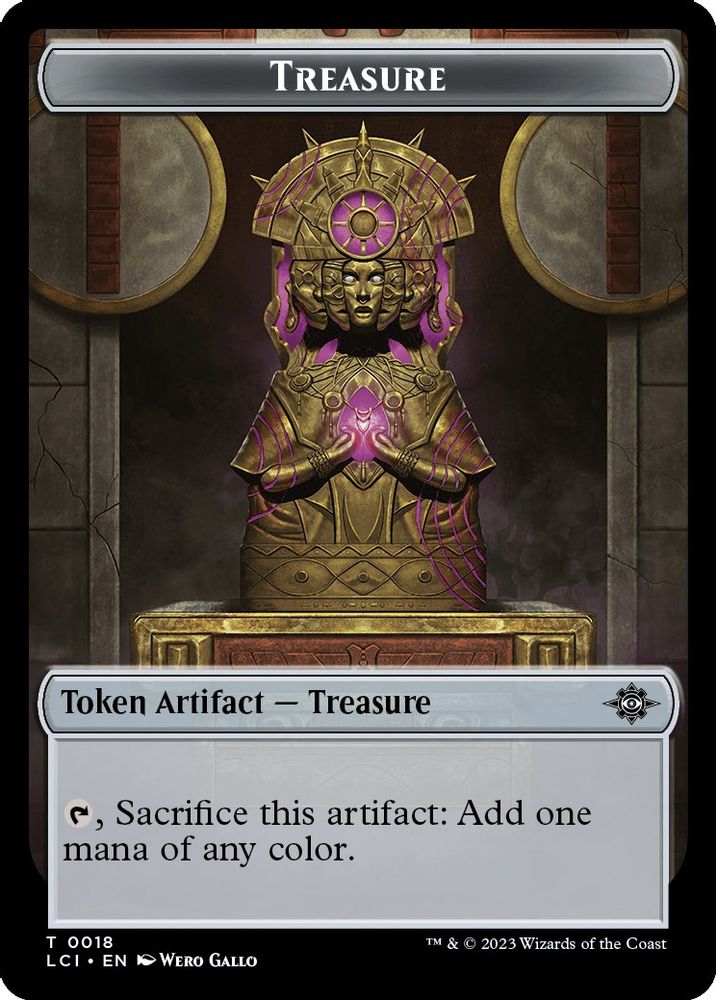 2023 Magic: The Gathering: The Lost Caverns of Ixalan (LCI) - Treasure 0018 Bat Double Sided Token (#18 // 6, T) (Foil, Near Mint)