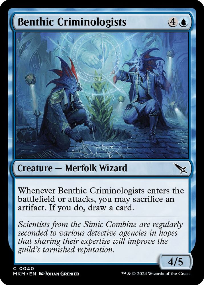 2024 Magic: The Gathering: Murders at Karlov Manor (MKM) - Benthic Criminologists (#40, Common)